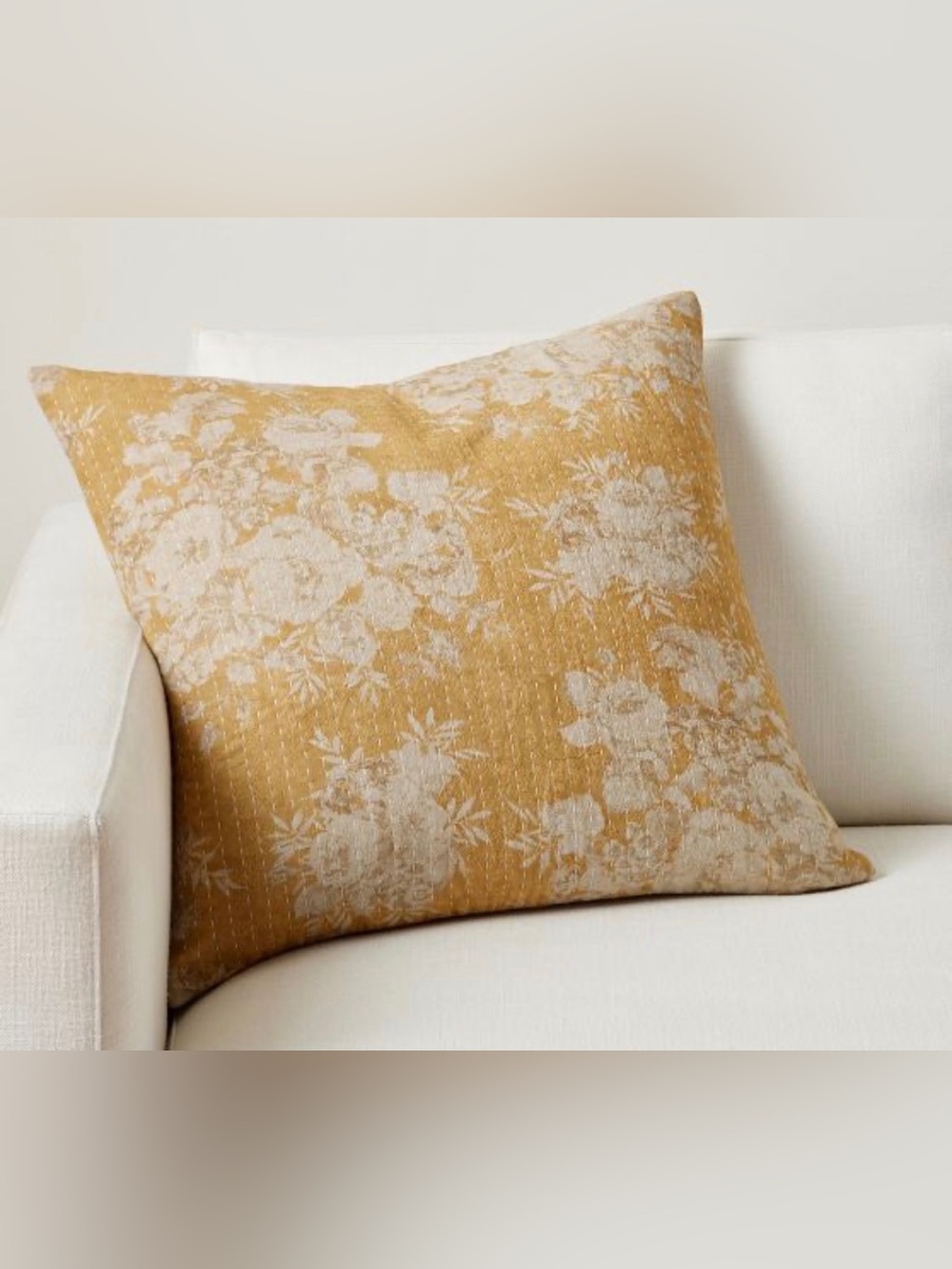 Pottery Barn Zenia Floral Quilted Pillow Cover